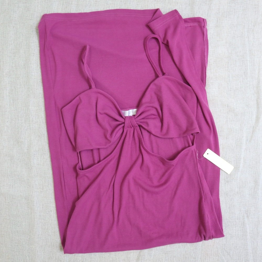 Front Cutout Slit Leg Midi Dress NWT